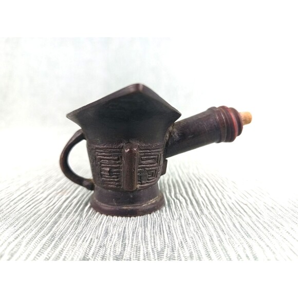 Antique Chinese Bronze Wine Cup With Pour Spouts And Two Handles - Picture 4 of 9